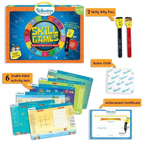Skill Games - Erasable and Reusable Activity Mats